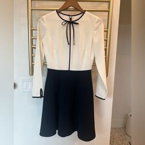 Ted Baker Black and White Dress with Bow Detail, size 1